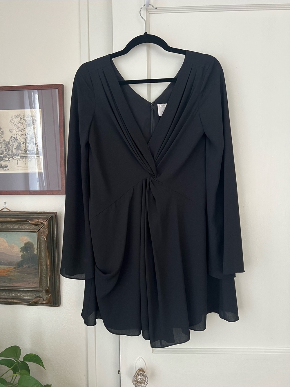 Cinq à Sept Cecil Black Crepe Mini Dress View 4